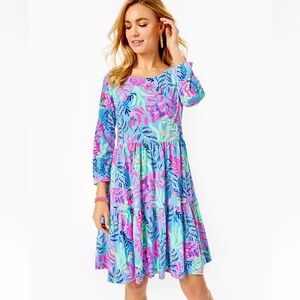 Lilly Pulitzer GEANNA SWING DRESS In Porto Blue You’ve Been Spotted Size XL